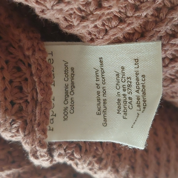 Paper Label knit cowl neck sweater 100 organic cotton Size S - Picture 4 of 5